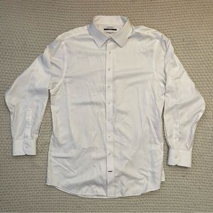 Cremieux Slim Fit 17 35 100% Non-Iron Pima Cotton White Button Dress Shirt